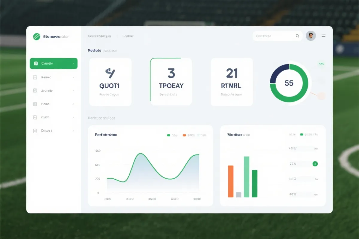 足球統計與賽程數據面板示意